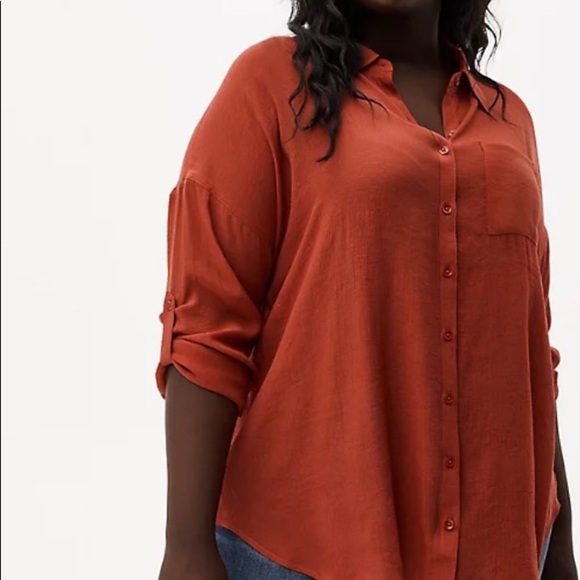 Torrid Button Front Relaxed Fit Tunic - Picture 2 of 6